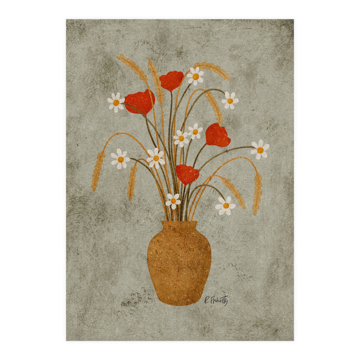 Harvest Floral Vase (Print Only)