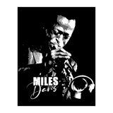 Miles Davis American Jazz Trumpeter in Grayscale (Print Only) thumbnail