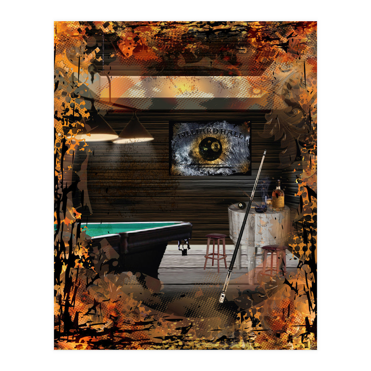 Billiards Pool Hall (Print Only)