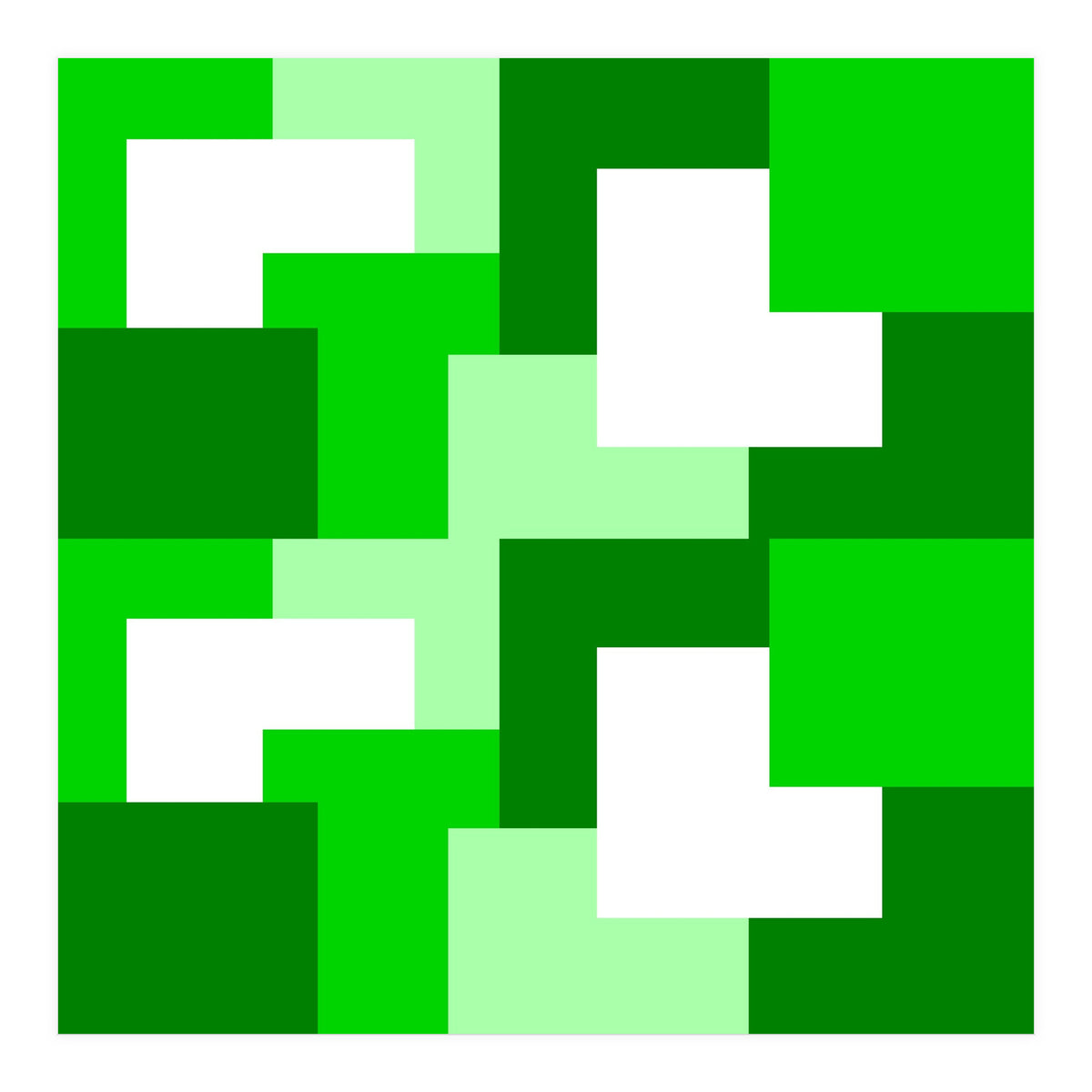 Green Abstract Square Tiles (Print Only)
