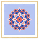 Mandala flower - blue and coral thumbnail