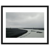 River passing through a black volcanic road - Iceland thumbnail