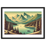 Vintage Alpine Lake Poster thumbnail