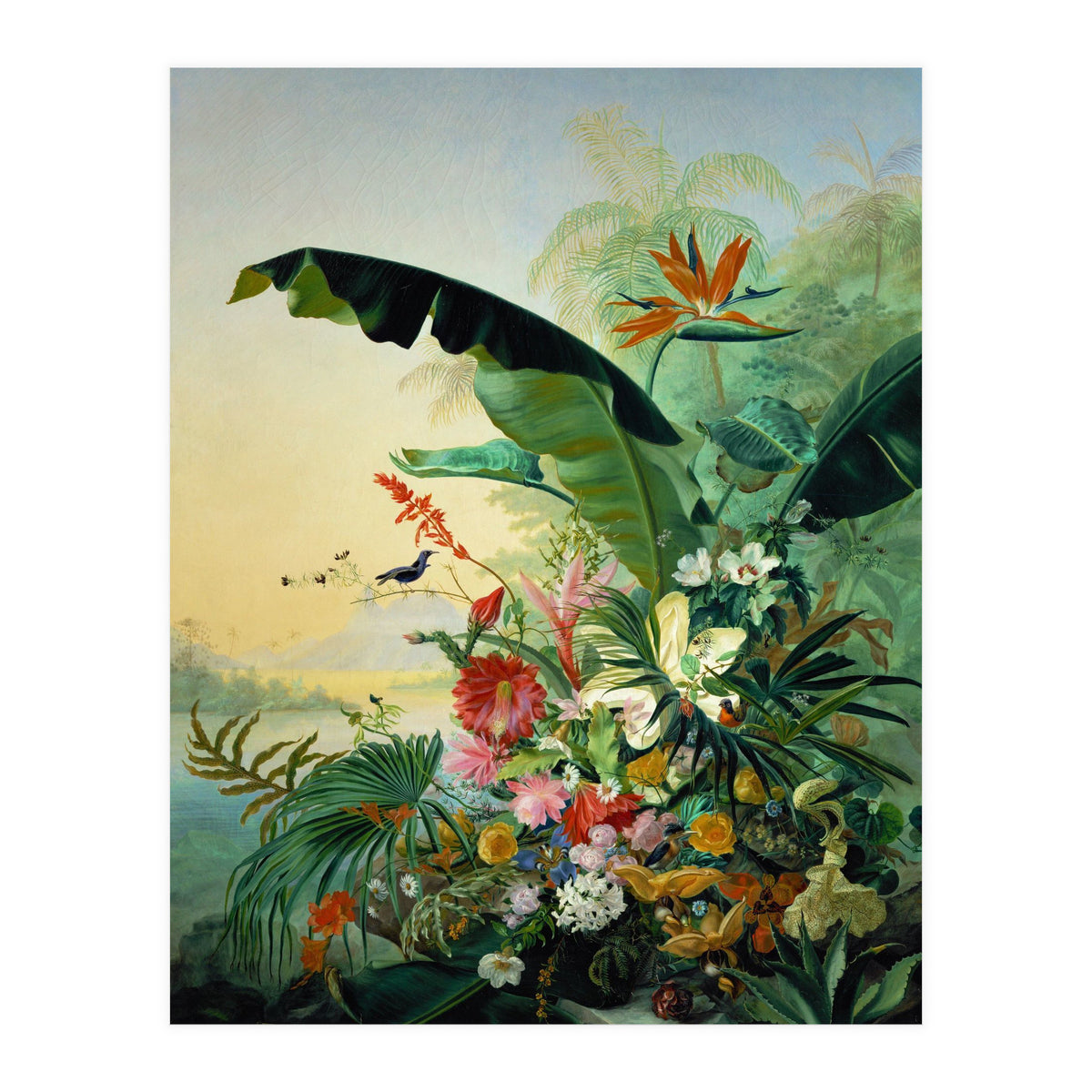 Fleurs exotique, 1836 Exotic flowers from tropical countries. Canvas, 162 x 121 cm. (Print Only)