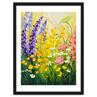 Sun-Drenched Wildflower Meadow Oil Painting