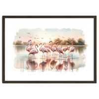 Serene Flamingo Sunrise