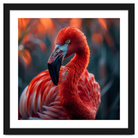 Vibrant Flamingo Close Up Portrait Outdoor Nature