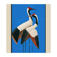 Stillness In Motion Abstract Cranes In Blue (Print Only)