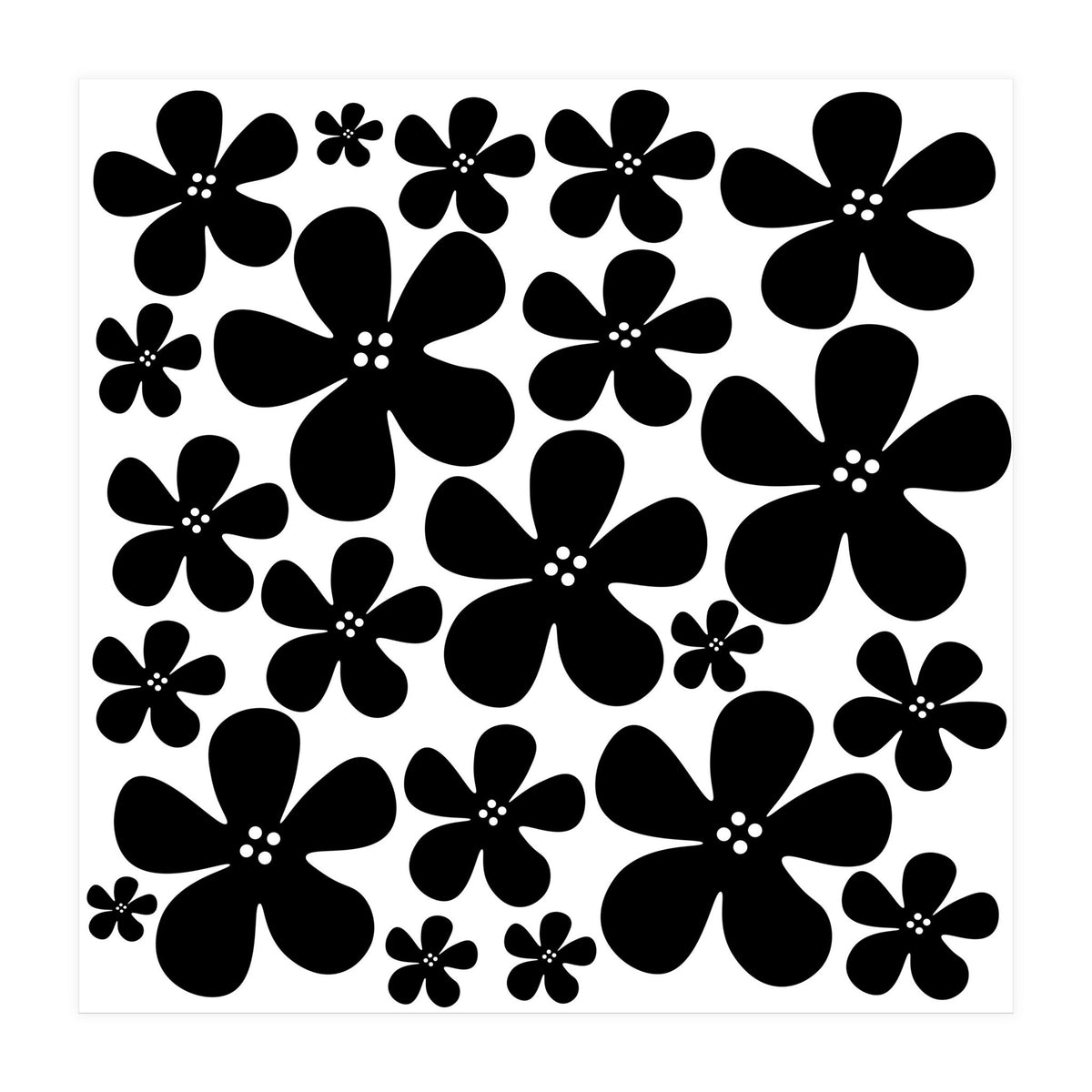 Black Flowers Pattern (Print Only)