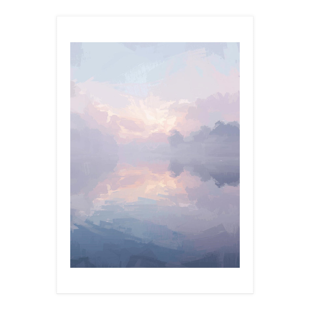 Ethereal Misty Lakeside at Dawn (Print Only)