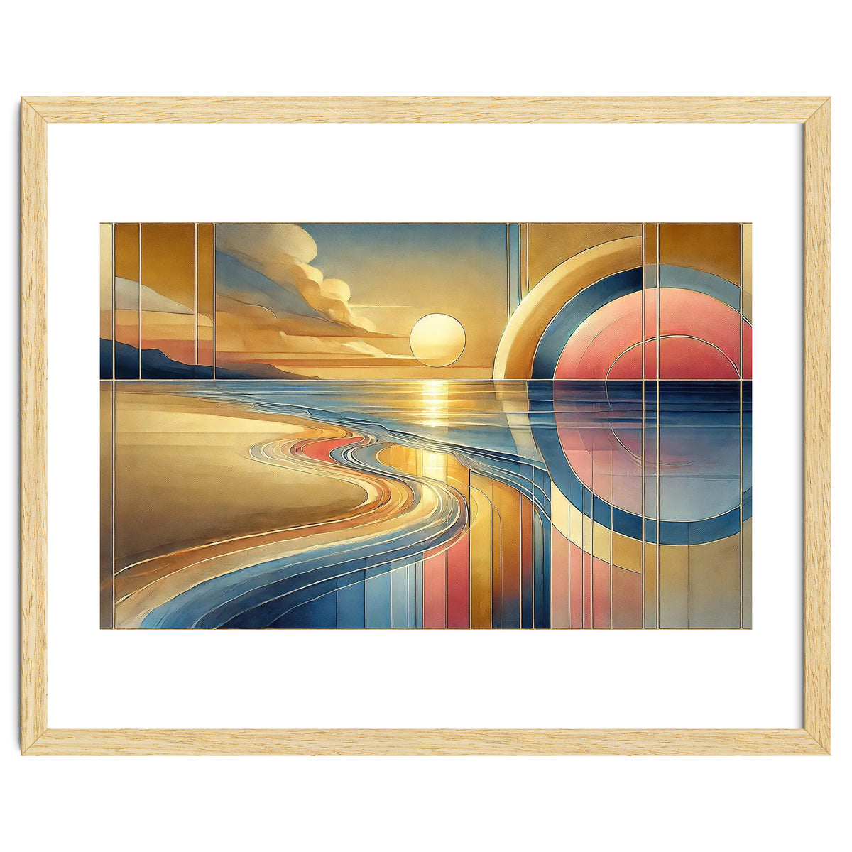 Sundown Serenity Scene In Art Deco