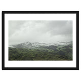 Snow-covered green mountains - Iceland thumbnail