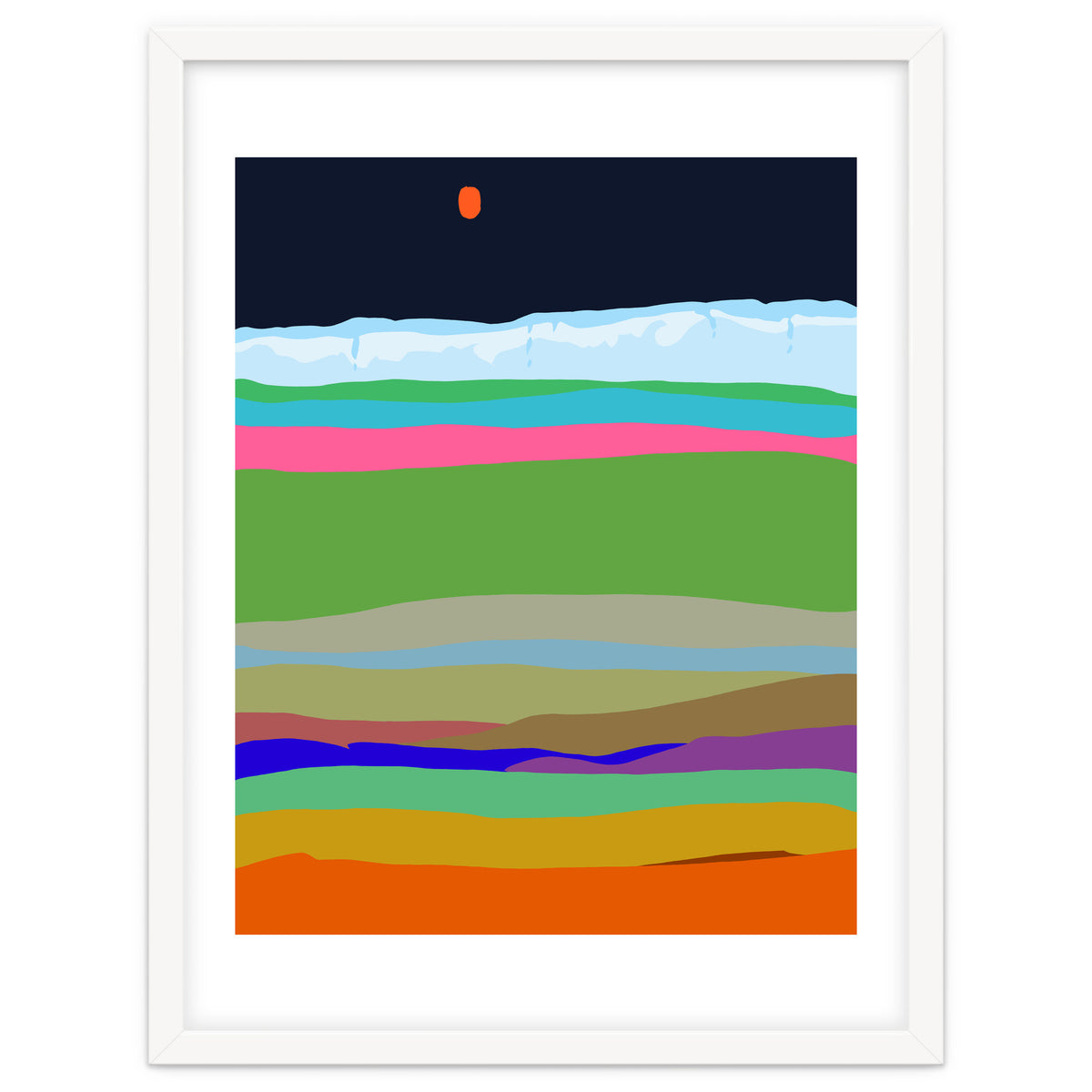 Iceland, Abstract Nature Travel Landscape, Eclectic Rainbow Retro Concept, Colorful Boho Modern Contemporary