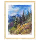 Pastel drawing of an Alpine Pine Forest thumbnail