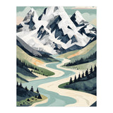 Majestic Alpine Peaks: Organic Modern Landscape Art (Print Only) thumbnail