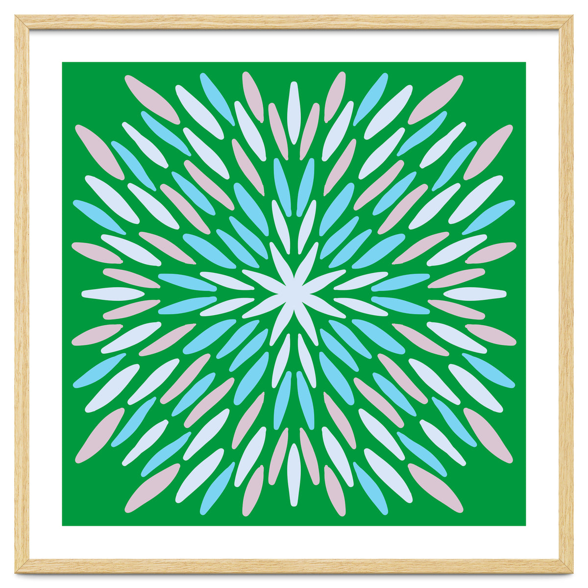 Petal Burst - green, blue, beige