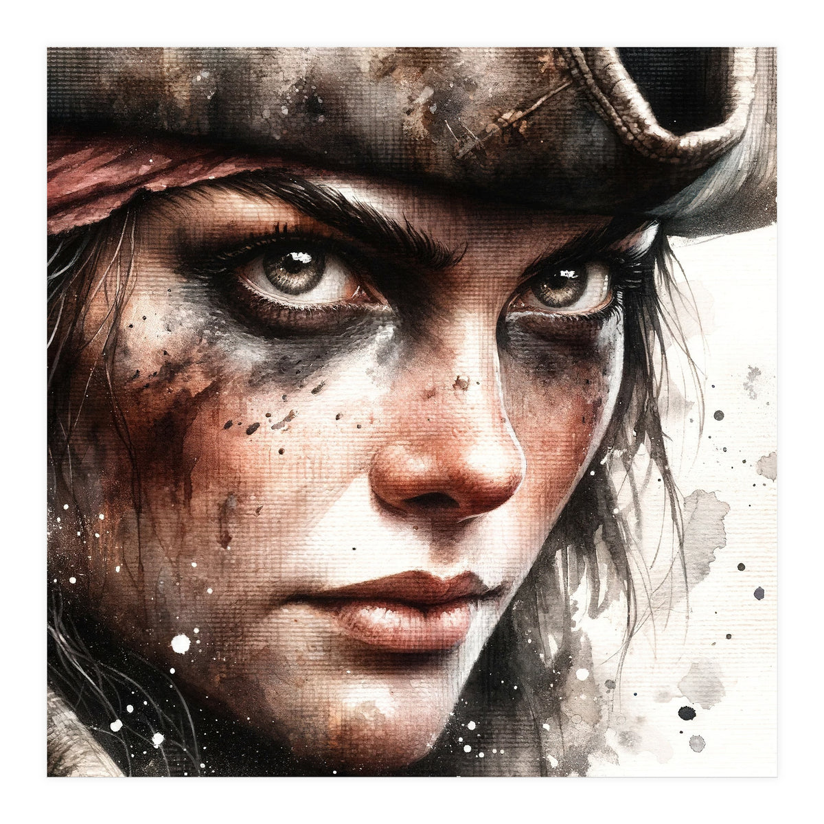 Fierce Pirate Captain Portrait (Print Only)