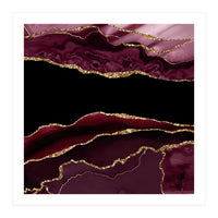 Burgundy & Gold Agate Texture 11 (Print Only)