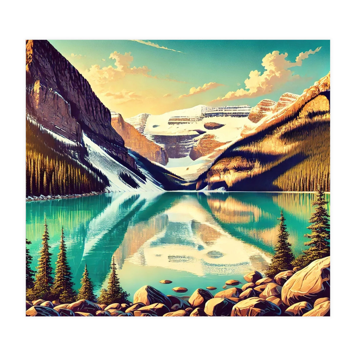 Vintage Lake Louise Banff Poster, Canada (Print Only)