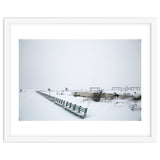 No people on a bench in the snowy winter thumbnail