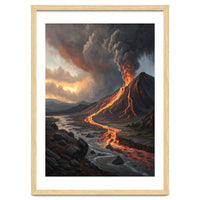 Dramatic Volcanic Eruption Landscape Art