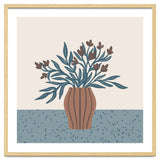 Brown Flowers in a Vase – Minimalist Floral Still Life thumbnail