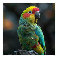 Vibrant Amazon Parrot Perched On A Branch (Print Only)