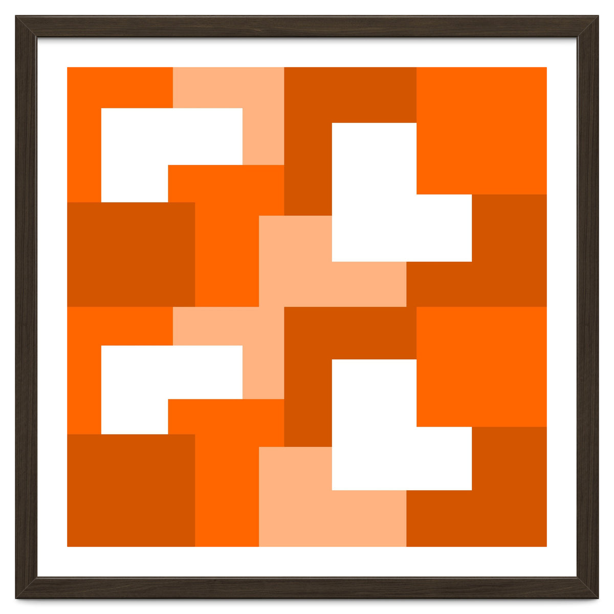 Orange Abstract Square Tiles