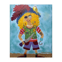 Finn, the Pirate, with Cookie, his Parrot (Print Only)