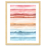 Watercolour Abstract Stripes Red Blue thumbnail