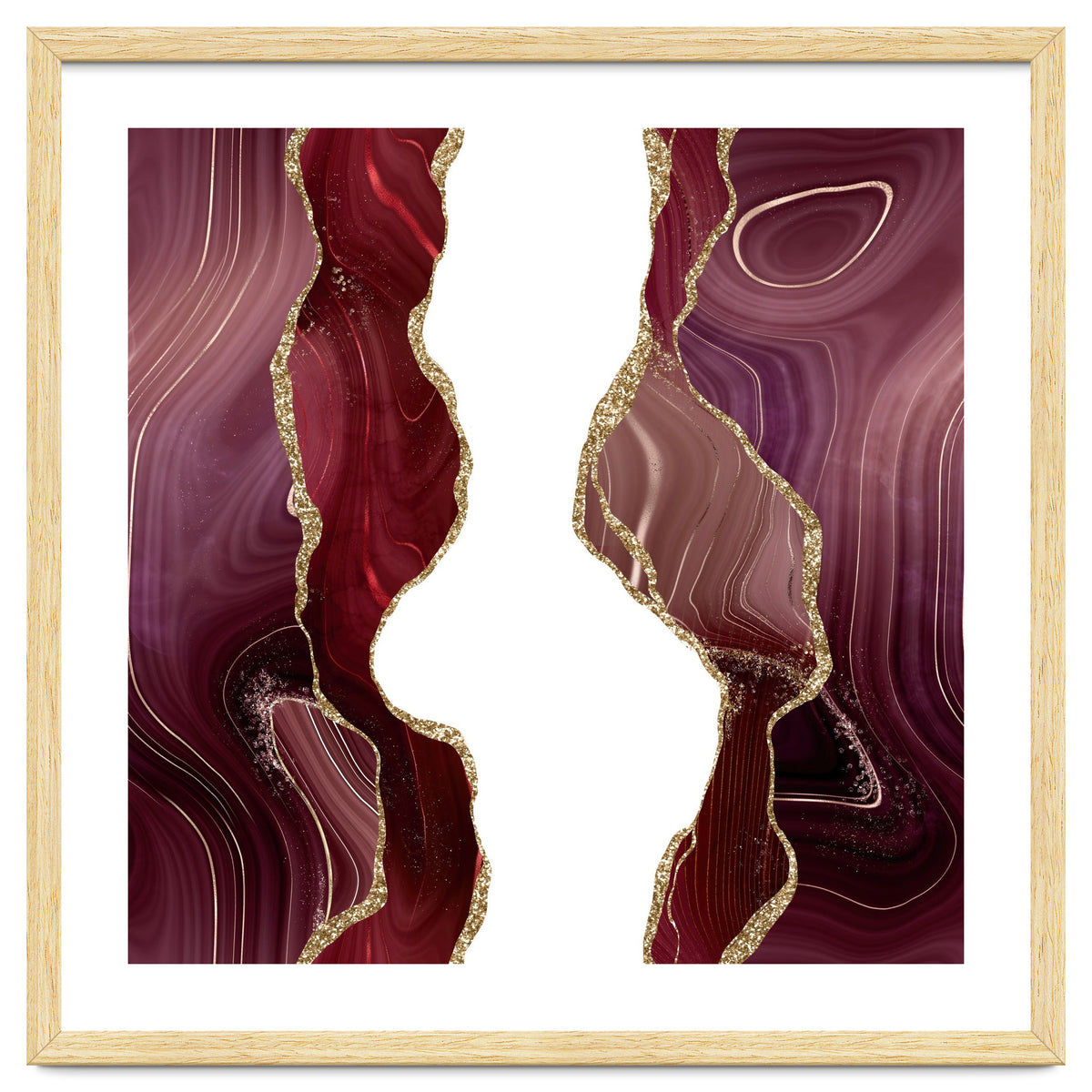 Burgundy & Gold Glitter Agate Texture 06