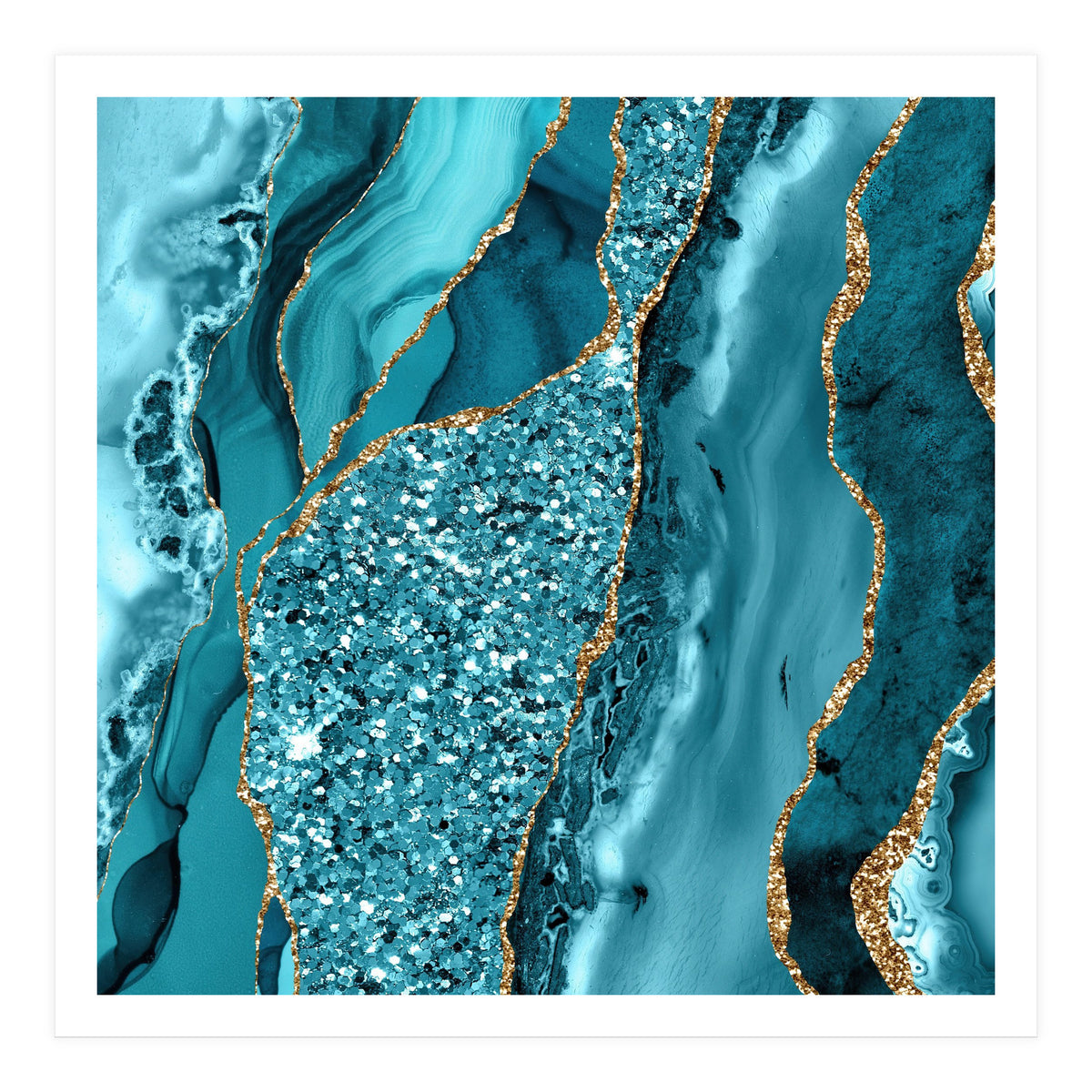 Agate Glitter Ocean Texture 11  (Print Only)