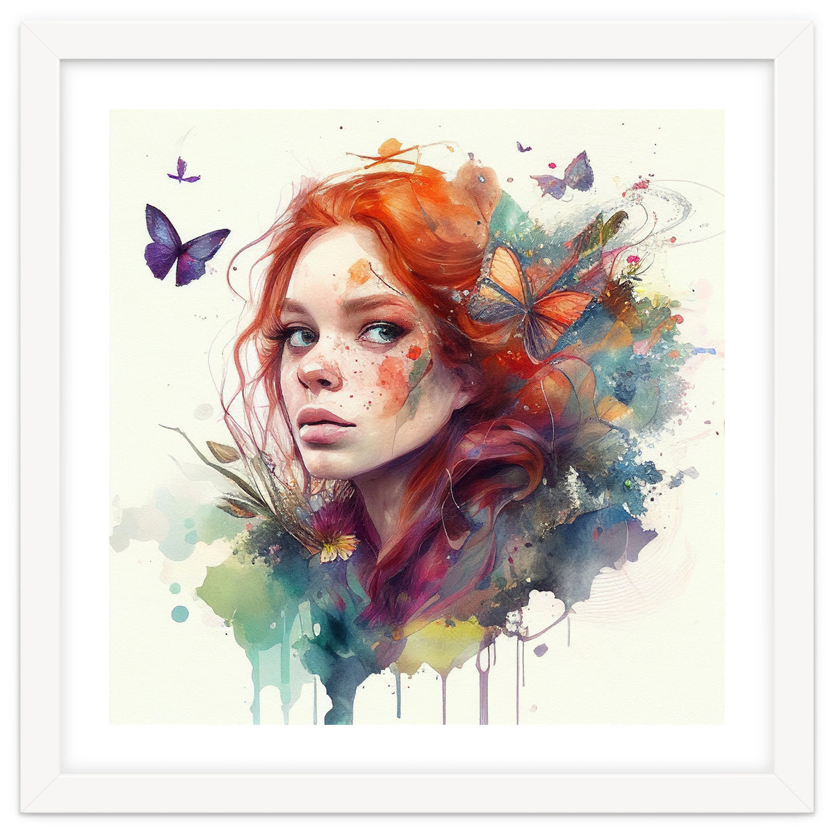 Red Hair Butterfly Glance