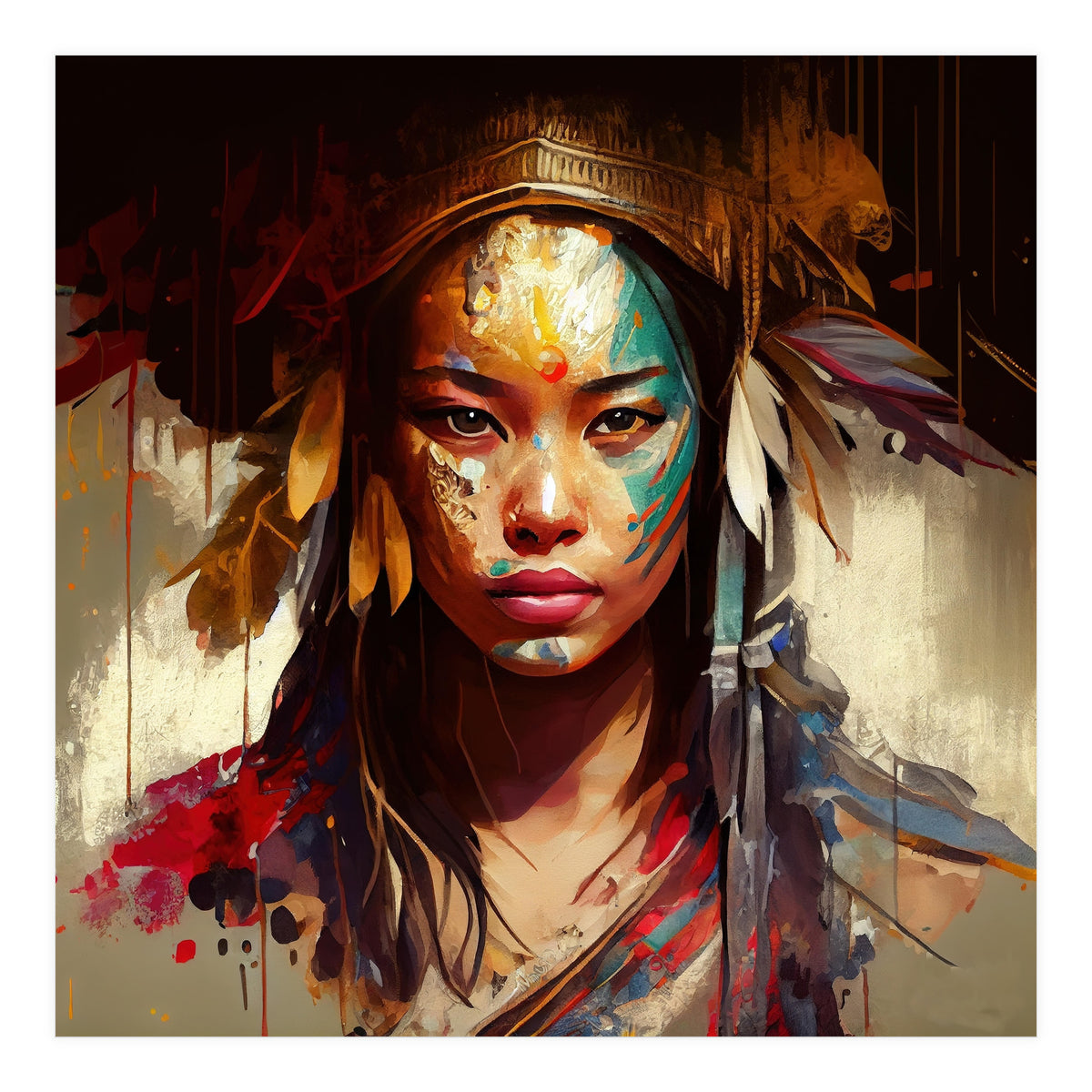 Powerful Asian Warrior Woman #3 (Print Only)