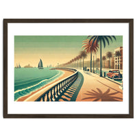 Vintage Coastal Promenade Poster