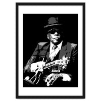 John Lee Hooker American Blues Guitarist in Grayscale