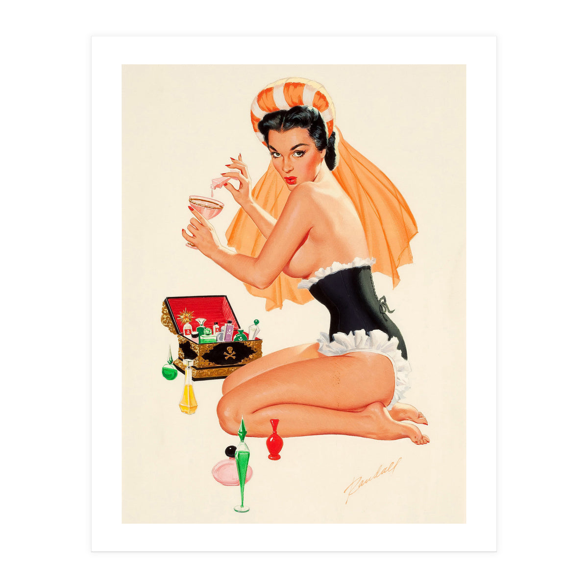 Young And Beautiful Witch Preparing A Love Portion (Print Only)