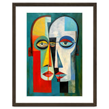 INSEPERABLE #02, Abstract robotic looking heads merged in bright vivid hues with emphasis on the eyes. thumbnail