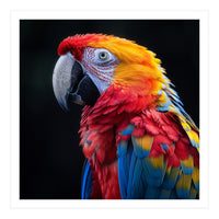 Scarlet Macaw Parrot Vibrant Plumage Close Up (Print Only)