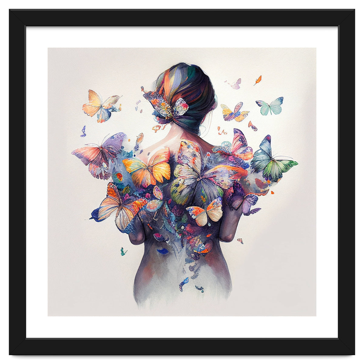 Watercolor Butterfly Embrace