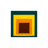 JOSEF ALBERS - HOMAGE TO THE SQUARE DARK GREEN YELLOW ORANGE BROWN  (Print Only) thumbnail