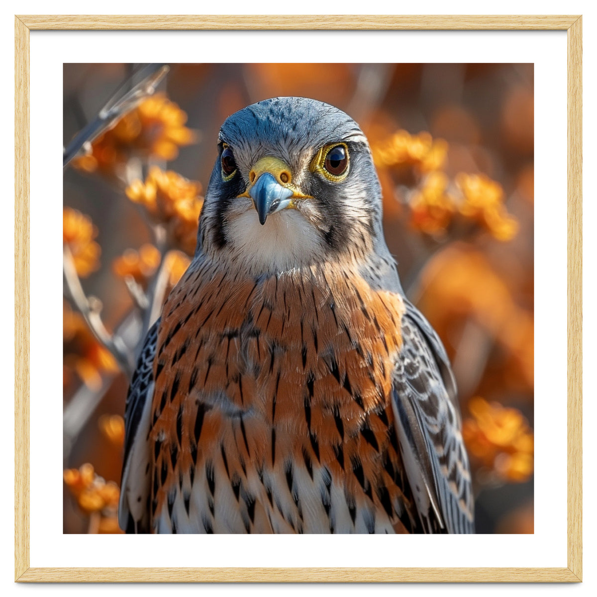Close Up Of A Kestrel Bird Of Prey