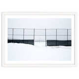 The entrance gate of the snow-covered baseball field thumbnail