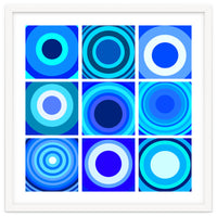 Circles & Rectangles Alt Blue 3 X 3: 4