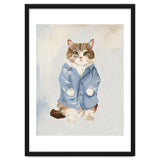 Sir James fluffy Tom cat in his blue pajamas oils thumbnail