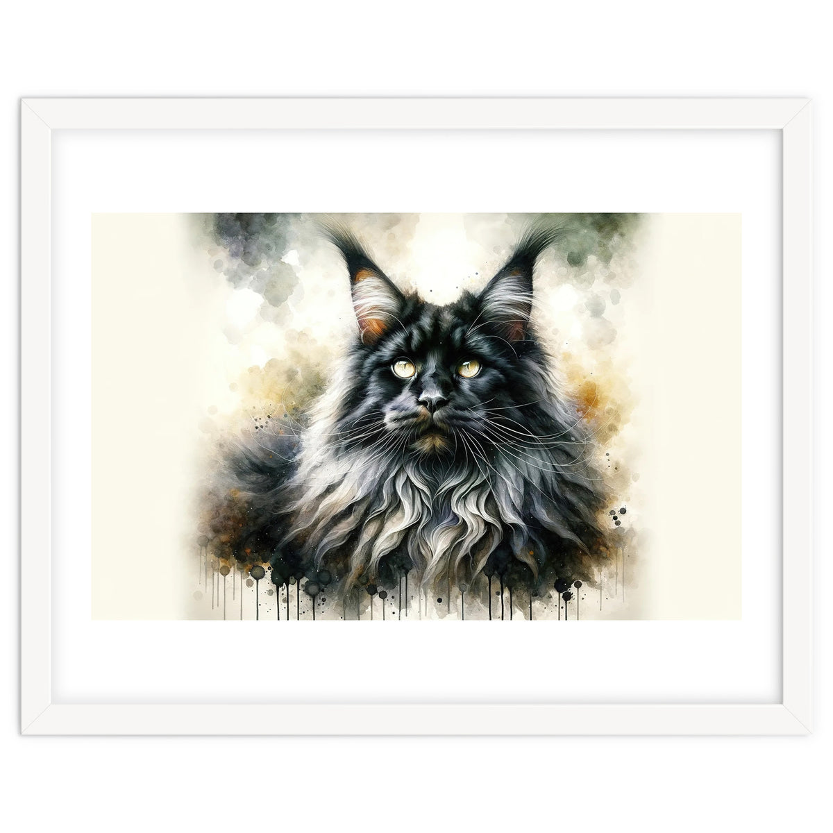 Majestic Long Haired Cat Portrait