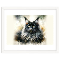 Majestic Long Haired Cat Portrait
