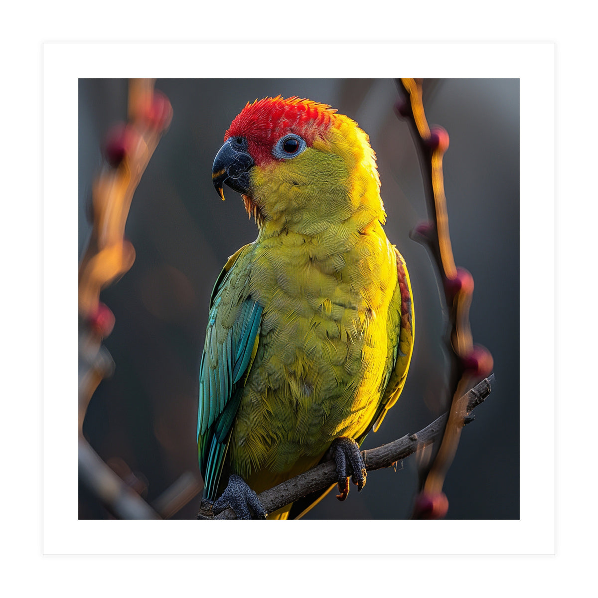 Close Up Of A Colorful Jenday Conure  (Print Only)
