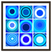 Circles & Rectangles Alt Blue 3 X 3: 4