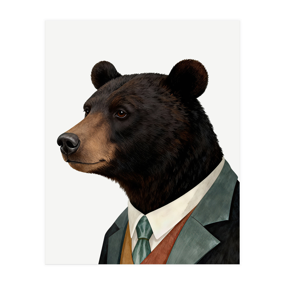 Black Bear In Suit (Print Only)